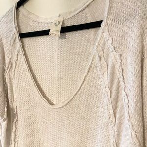 Free people distressed long sleeve shirt